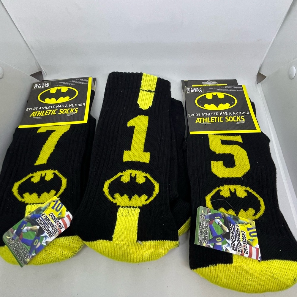 Batman single crew socks new Athletic unisex with arch support/ cushion heel